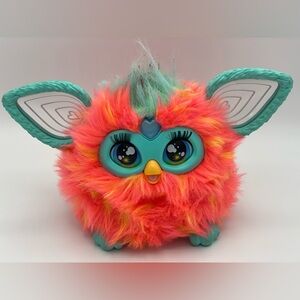 Furby coral interactive stuffed toy blinks, sleeps talks works!has paint on head